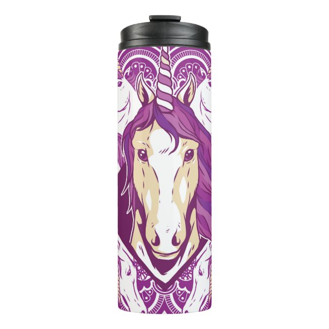 Purple Unicorn Mandala Thermal Tumbler