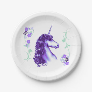 Purple Unicorn Paper Plates
