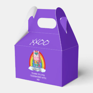 Purple Unicorn Party Favor Box