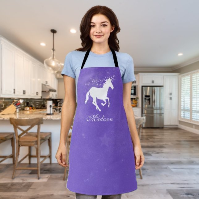 Purple Unicorn Personalized Apron (Purple Unicorn Personalized Apron)