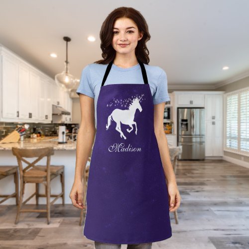 Purple Unicorn Personalized Apron