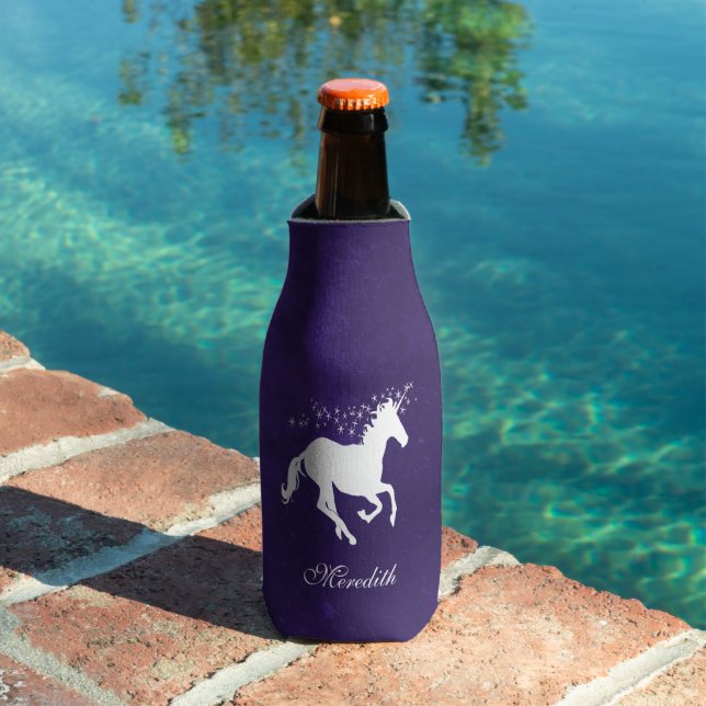 Purple Unicorn Personalized Bottle Cooler (In Situ Pool)