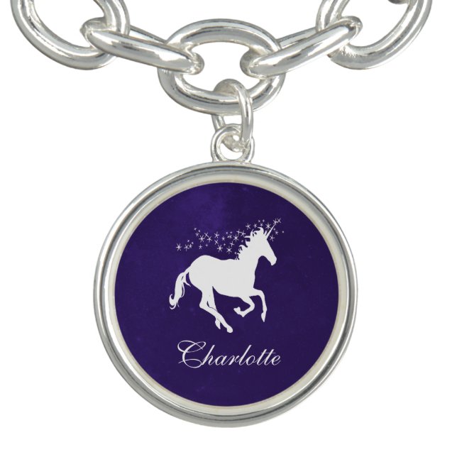 Purple Unicorn Personalized Bracelet (Design)