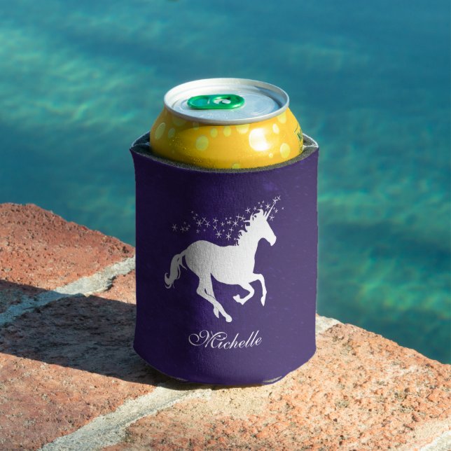 Purple Unicorn Personalized Can Cooler (In Situ Pool)