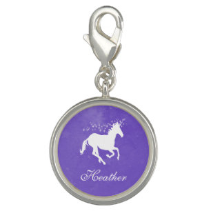 Purple Unicorn Personalized Charm