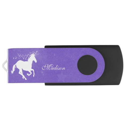 Purple Unicorn Personalized Flash Drive