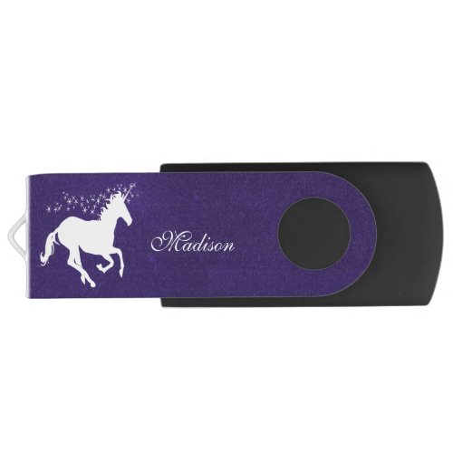 Purple Unicorn Personalized Flash Drive