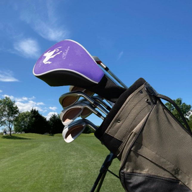 Purple Unicorn Personalized Golf Head Cover (Purple Unicorn Personalized Golf Head Cover)