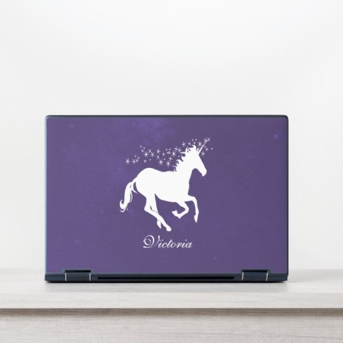 Purple Unicorn Personalized HP Laptop Skin