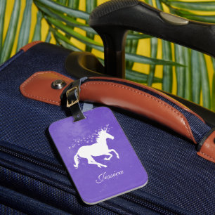 Purple Unicorn Personalized Luggage Tag