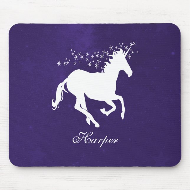 Purple Unicorn Personalized Mouse Pad (Front)