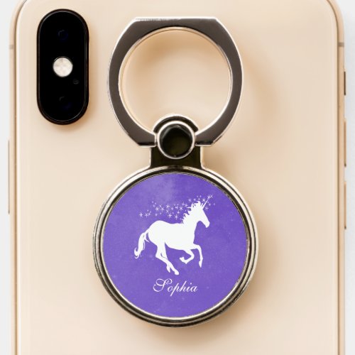 Purple Unicorn Personalized Phone Ring Stand