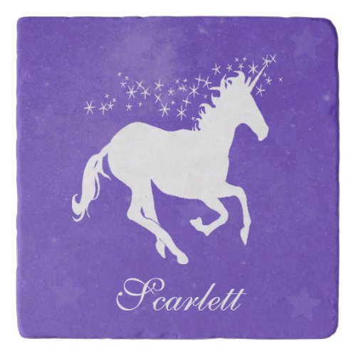 Purple Unicorn Personalized Trivet