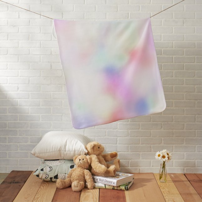 Purple Unicorn Pink Peach Rainbow      Baby Blanket (In Situ)