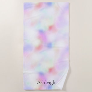 Purple Unicorn Pink Peach Rainbow Beach Towel