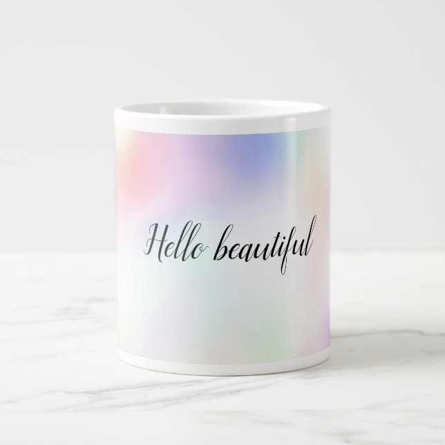 Purple Unicorn Pink Peach Rainbow          Giant Coffee Mug (Front)