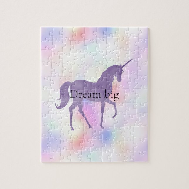 Purple Unicorn Pink Peach Rainbow      Jigsaw Puzzle (Vertical)