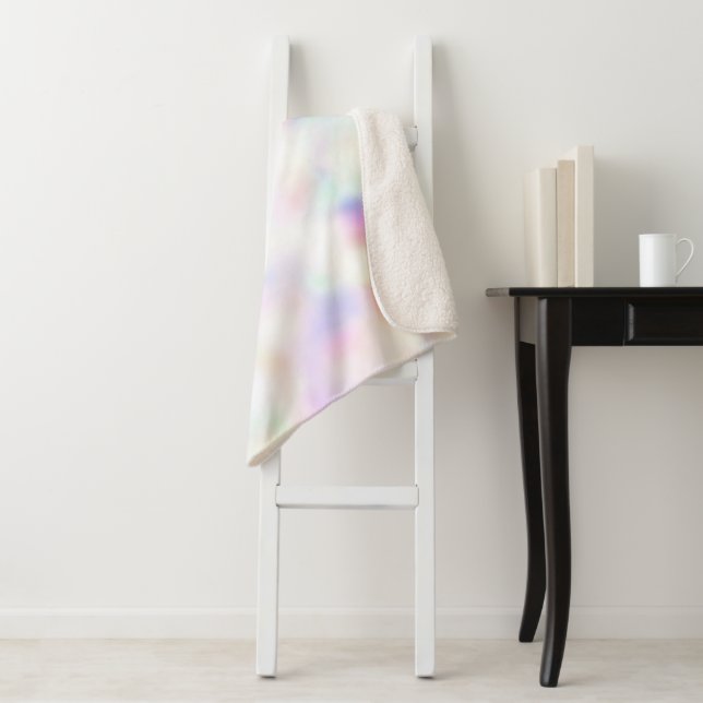 Purple Unicorn Pink Peach Rainbow    Sherpa Blanket (In Situ)