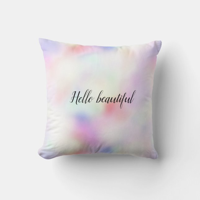 Purple Unicorn Pink Peach Rainbow          Throw Pillow (Front)