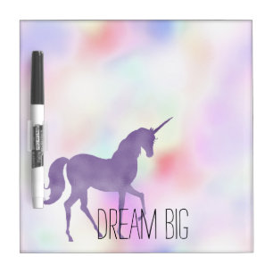 Purple Unicorn Pink Rainbow Girly Dry Erase Board