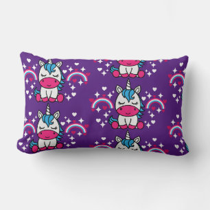 Purple Unicorn Pony Lumbar Pillow