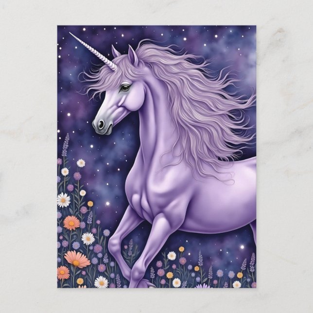 Purple Unicorn Postcard (Front)