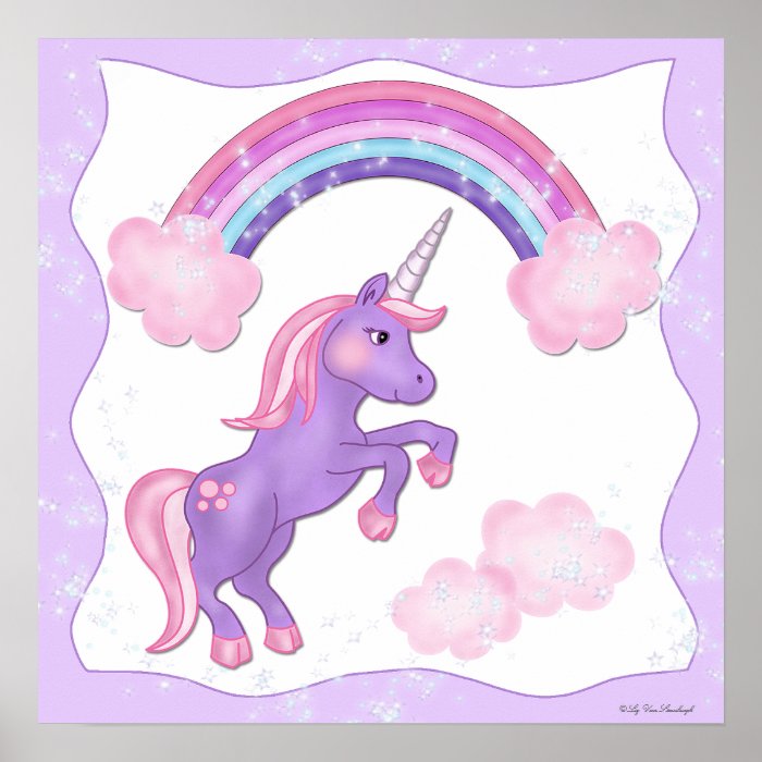 Purple Unicorn Poster