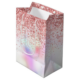 Purple Unicorn Rainbow Glitter Medium Gift Bag