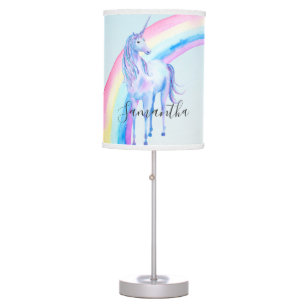 Purple Unicorn rainbow personalized Table Lamp