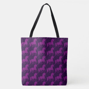 Purple Unicorn Silhouette Pattern Trendy Stylish Tote Bag