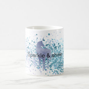 Purple Unicorn Sparkle Aqua Glittery Confetti Color Morph Mug