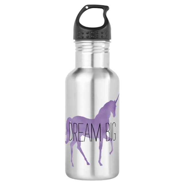 Purple Unicorn      Stainless Steel Water Bottle (Front)