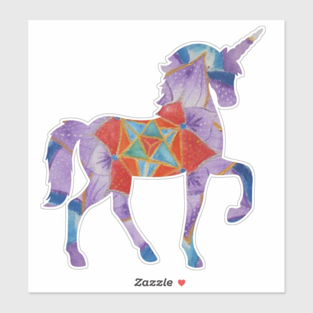 Purple unicorn sticker (Sheet)