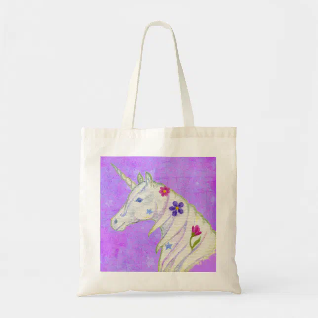 Pattern Print Unicorn Leather Tote Bag main image 1