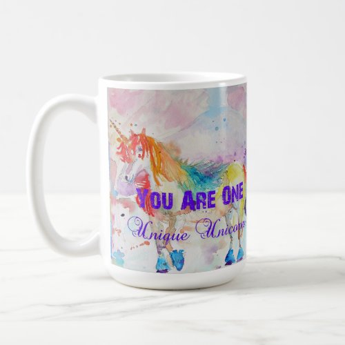 Purple Unicorn Unicorns Watercolor Name Mug