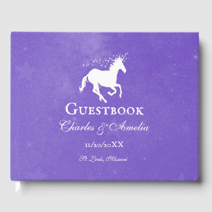 Purple Unicorn Wedding Guestbook