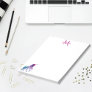 Purple unicorn white monogrammed notepad