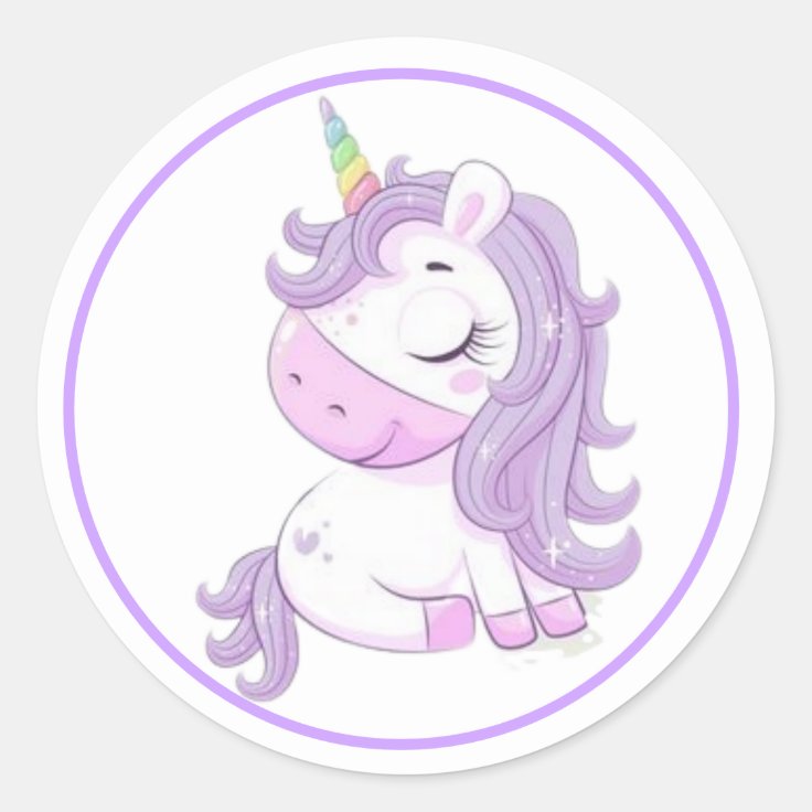Purple Unicorn With Purple Frame Classic Round Sticker Zazzle purple-unicorn-with-purple-frame-classic-round-sticker-zazzle