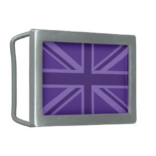 Purple Union Jack Design Belt Buckle