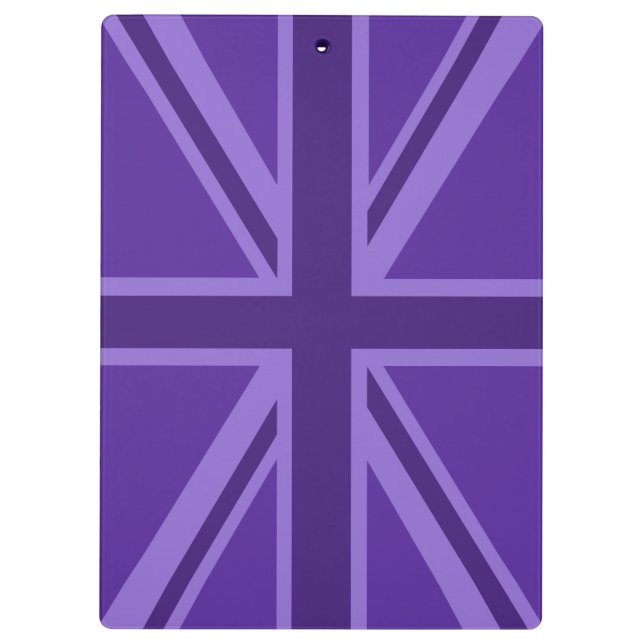 Purple Union Jack Design Clipboard (Back)