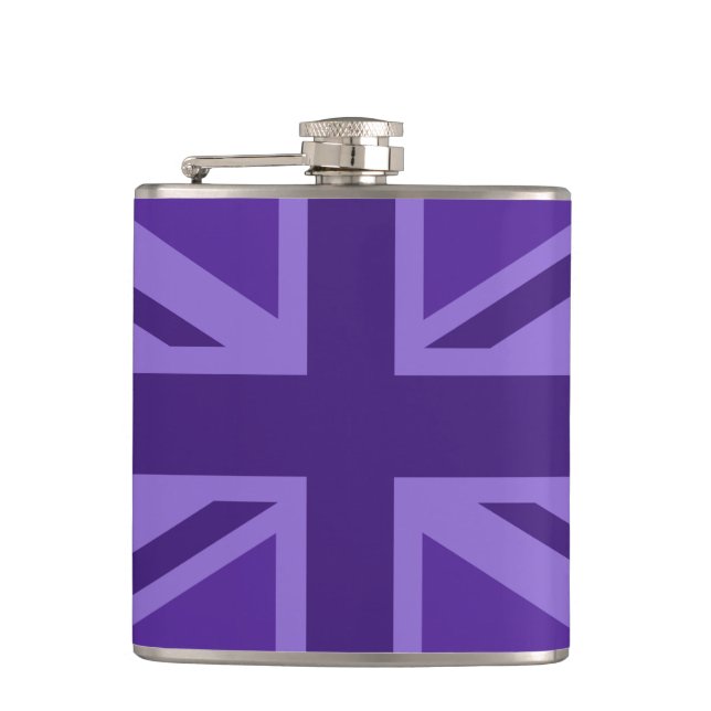 Purple Union Jack Design Hip Flask (Front)