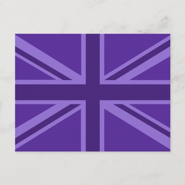 Purple Union Jack Design Postcard (Front)