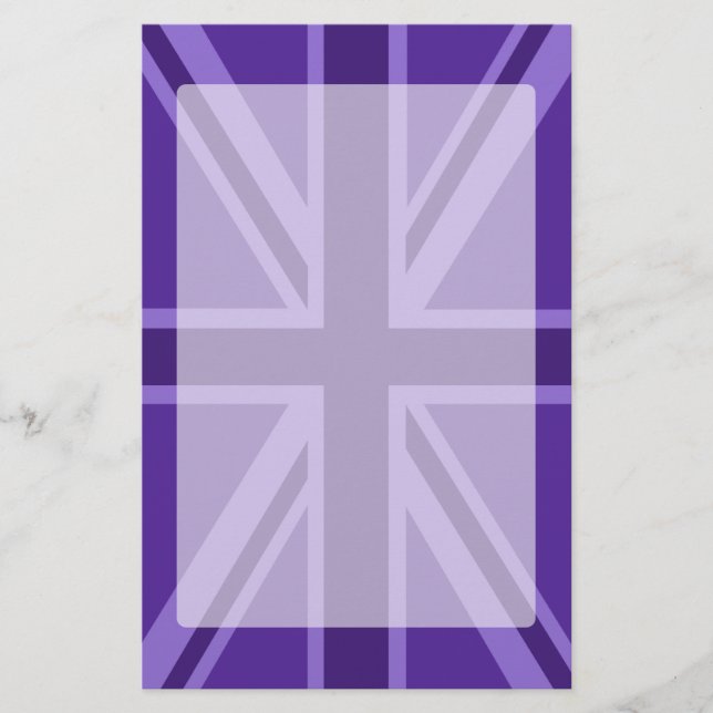 Purple Union Jack Design Stationery (Front)