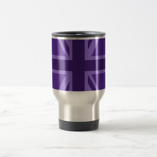 Purple Union Jack Design Travel Mug