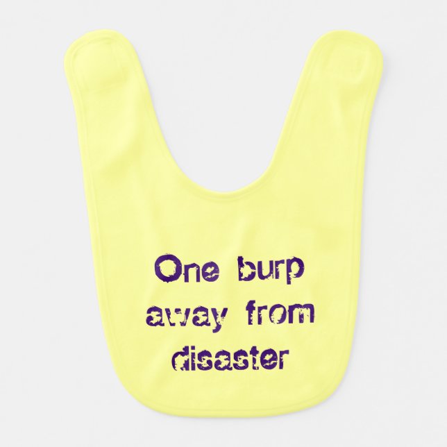 Purple Unisex Yellow Personalized Funny Baby Bib (Front)