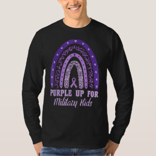 Purple Up For Kids Military Child Month Rainbow T-Shirt