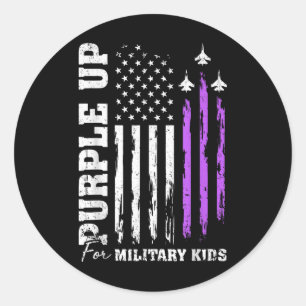 Purple Up For Military Child Flag Military Child M Classic Round Sticker