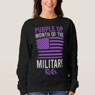 Purple Up For Military Kids Adult Cool American Fl Sweatshirt