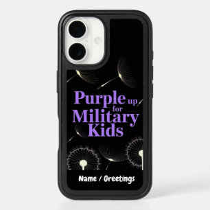 Purple Up for Military Kids Dandelion Show Support iPhone 16 Case