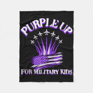 Purple Up For Military Kids Day American Children Fleece Blanket